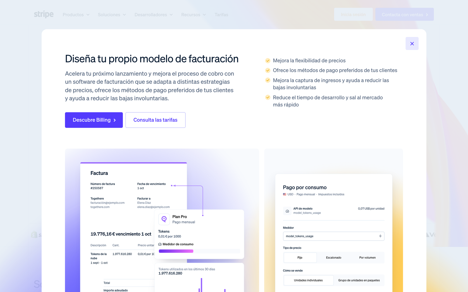 Stripe homepage hero section