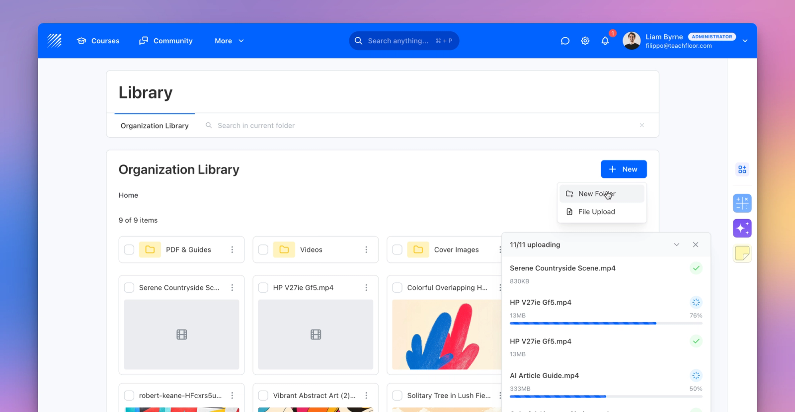 Library: Organize and Share Course Materials
