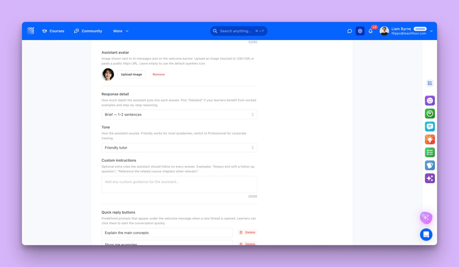 ai assistant setting