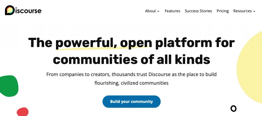 Discourse open-source forum platform interface