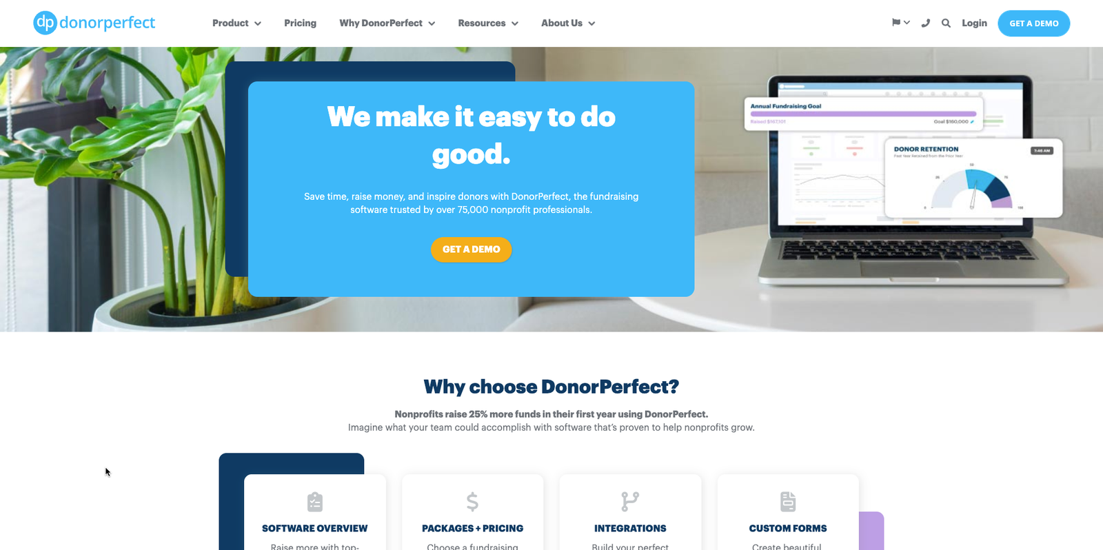 DonorPerfect homepage