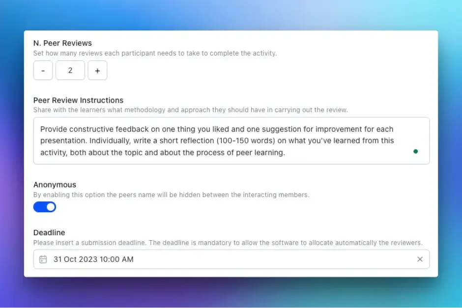 Peer Review Anonymity: Enhanced Feedback