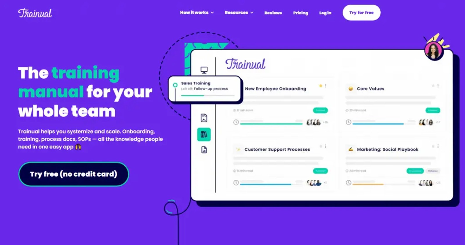 Trainual homepage hero section
