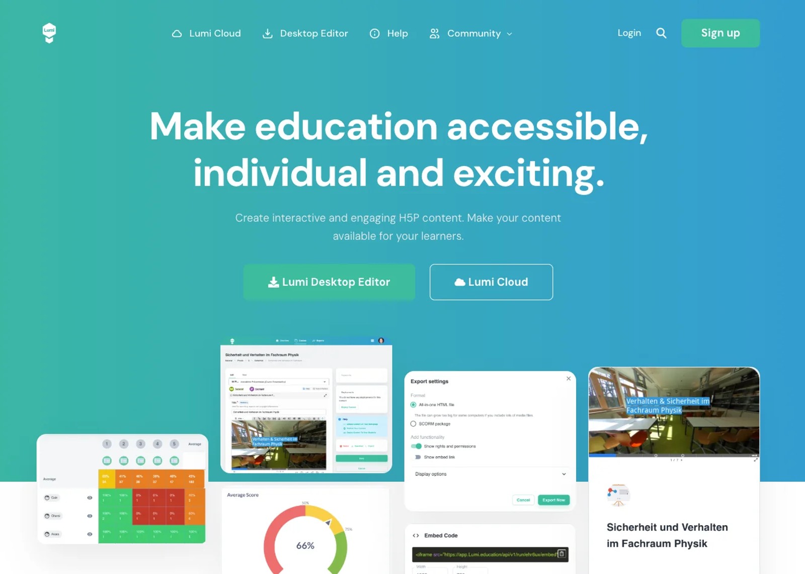 Lumi Education homepage
