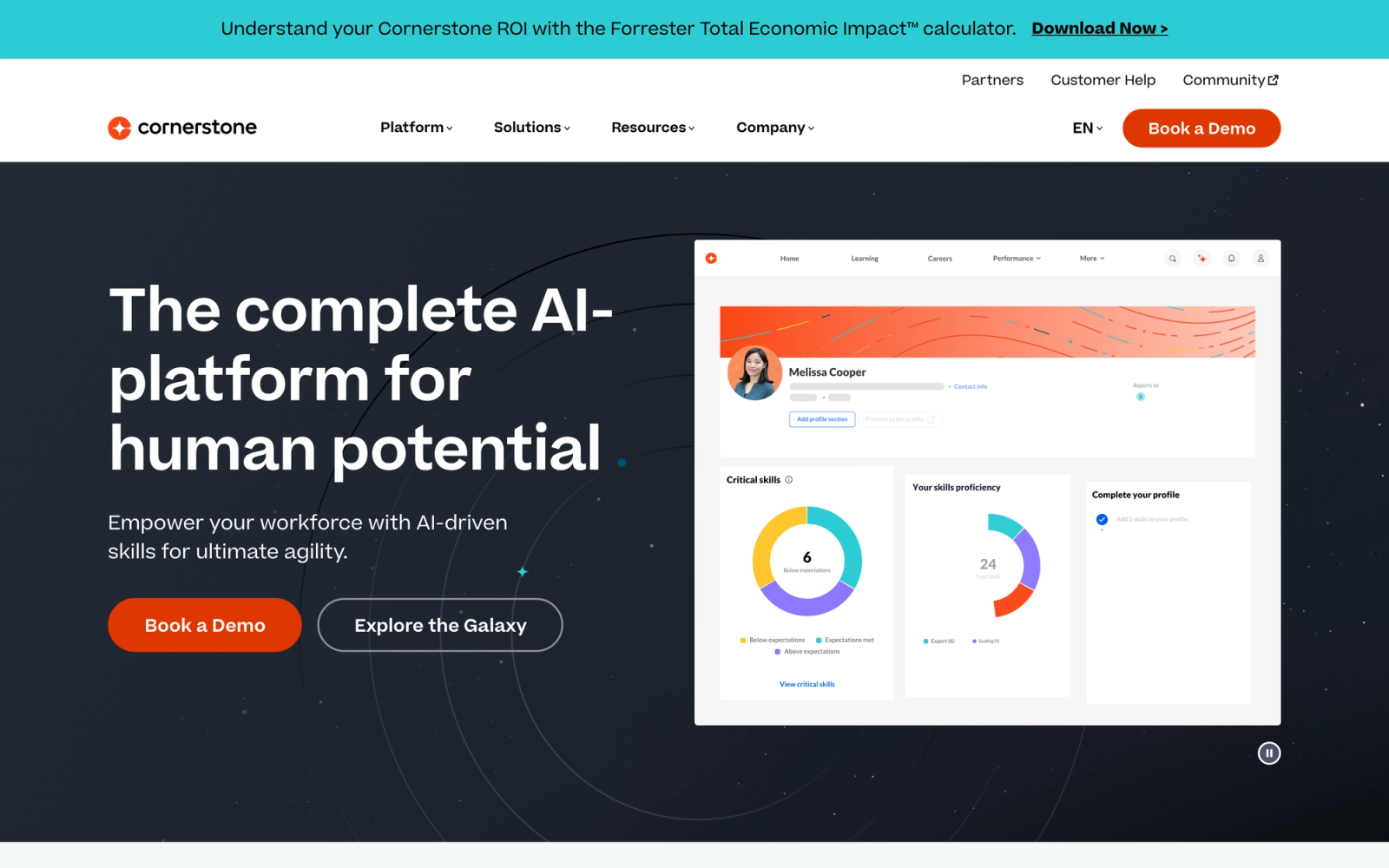 Cornerstone OnDemand homepage hero section