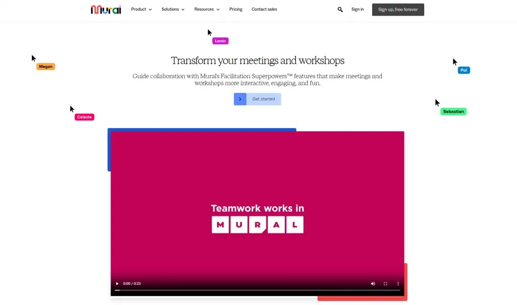 Mural virtual workshop whiteboard for collaborative facilitation