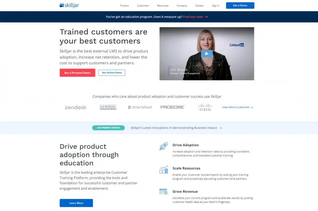 Skilljar interface