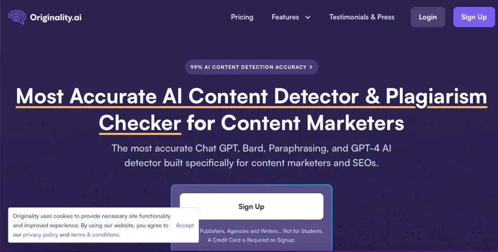 Originality.ai is among the best online plagiarism checkers