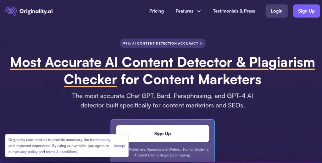 Originality.ai is among the best online plagiarism checkers