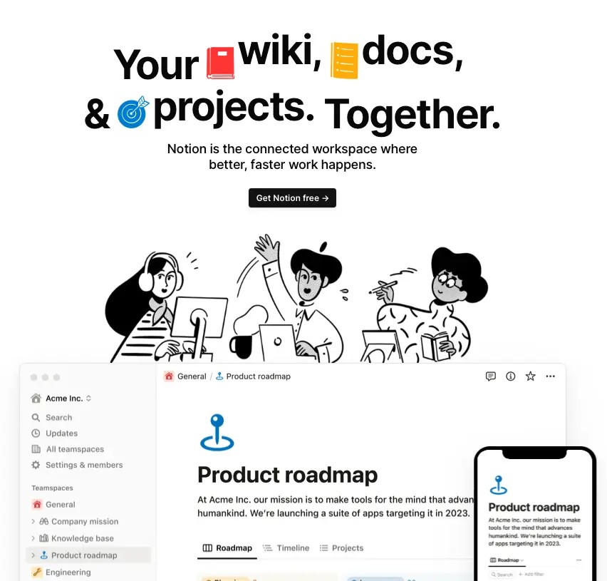 Notion no-code project management workspace for course creators