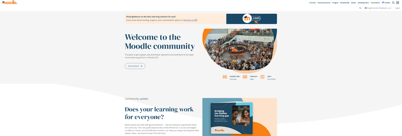 Moodle open-source LMS interface offering full customization