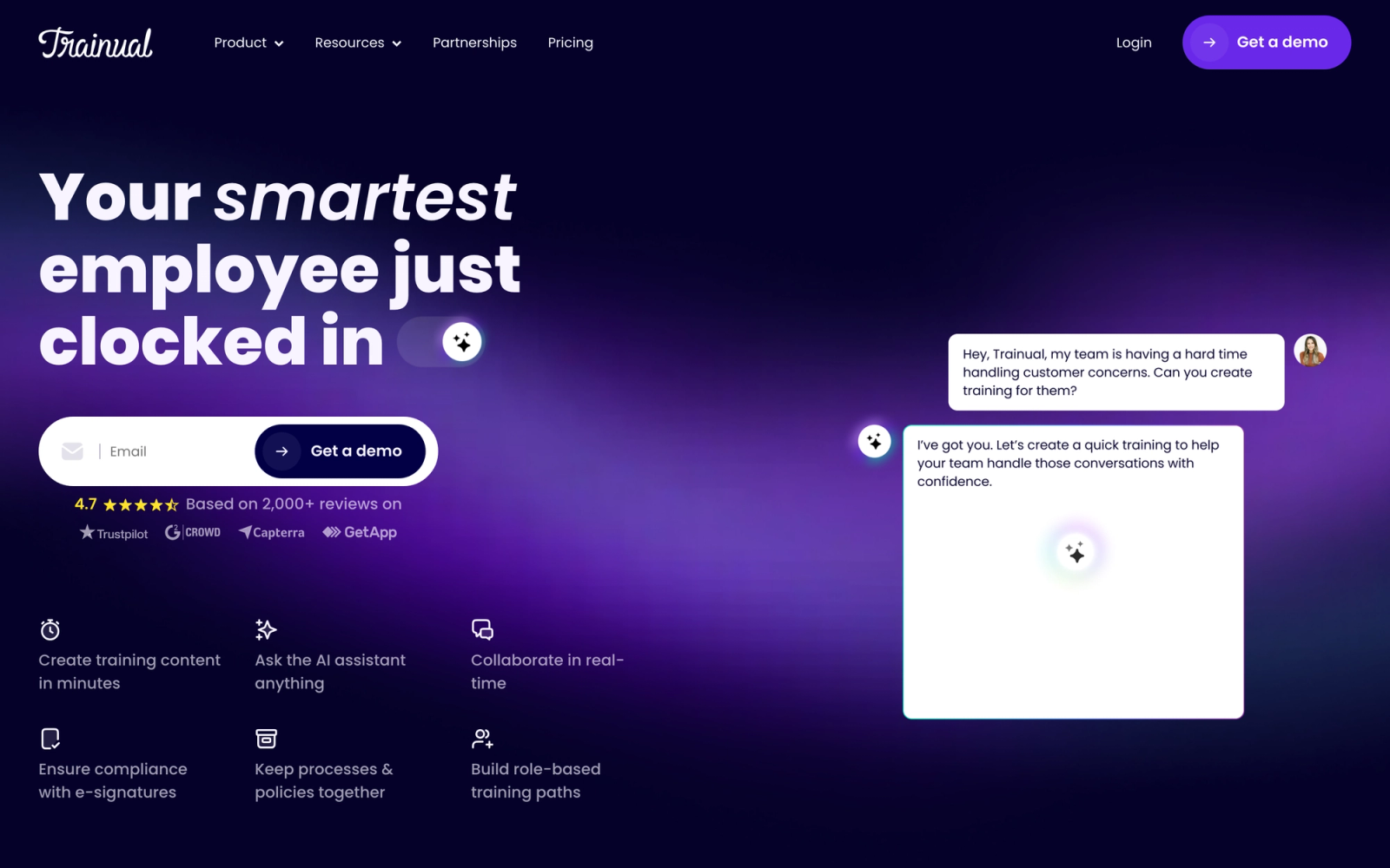 Trainual homepage hero section
