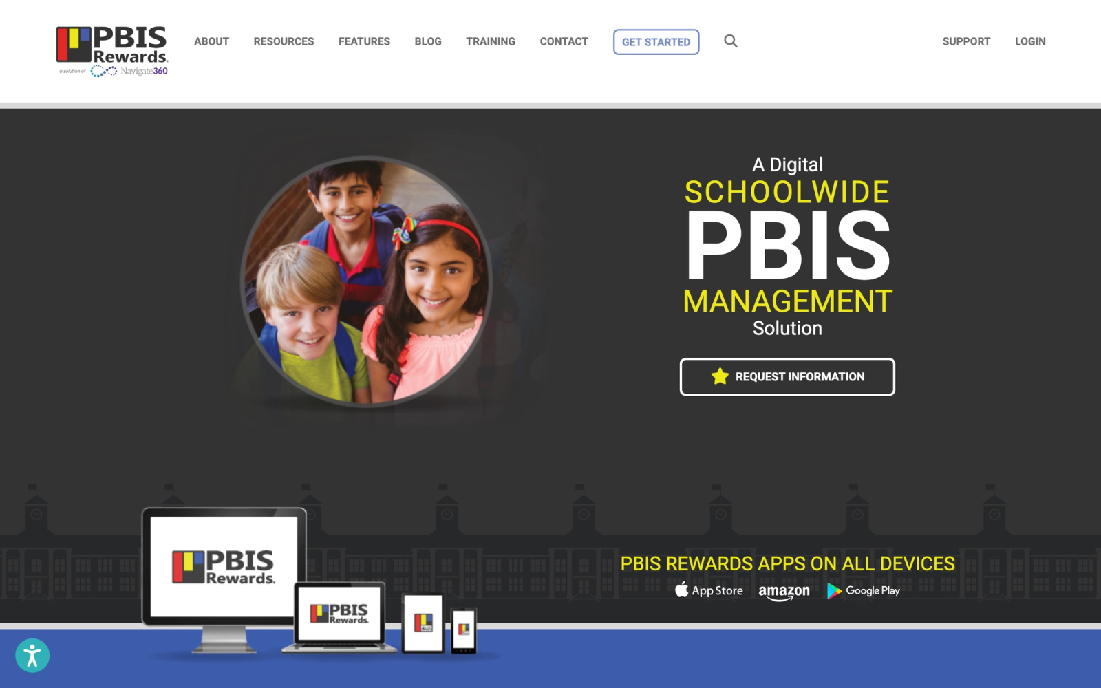 PBIS Rewards homepage hero section