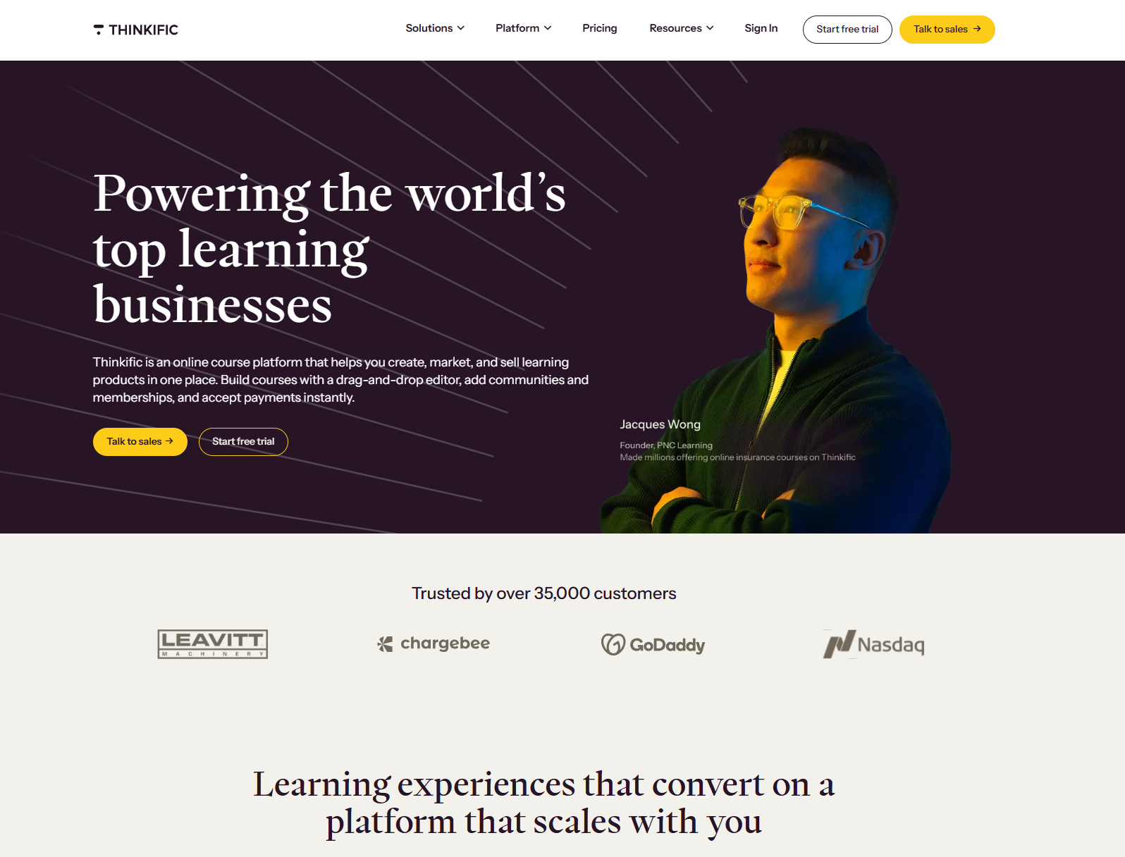 Thinkific course builder for straightforward scalable creation