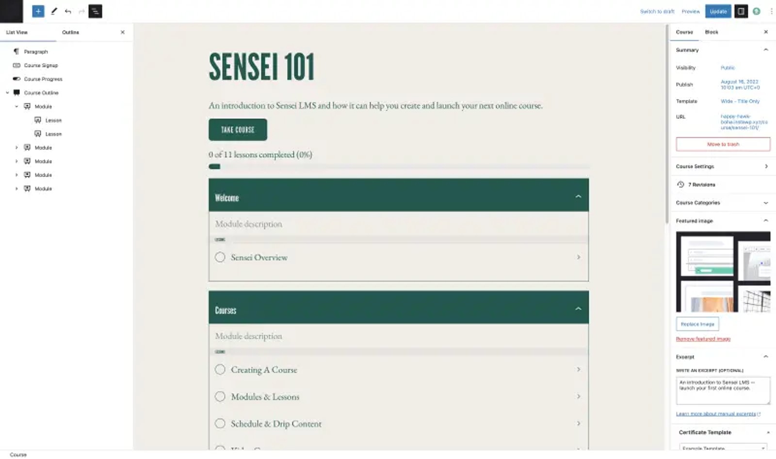 Sensei vs LearnDash Course Content Options