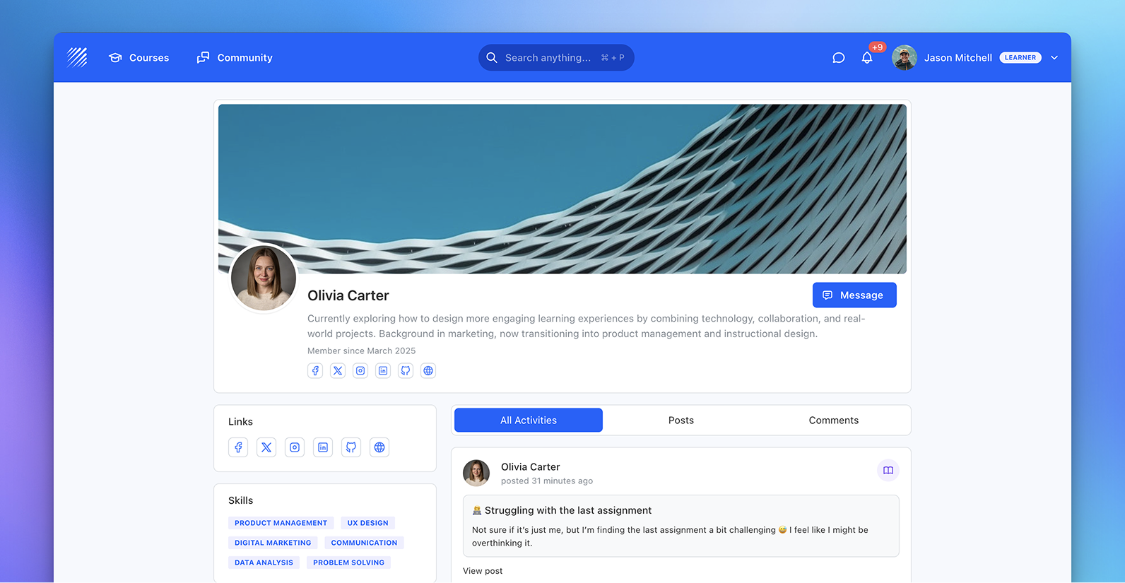 Member Profiles: Customizable Profiles for Your Learning Community