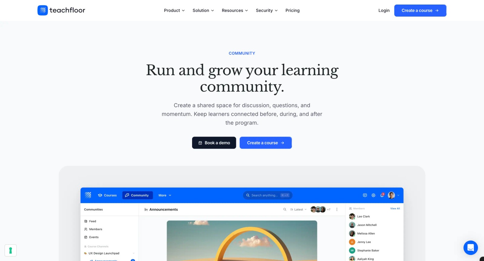 Teachfloor community and cohort-based courses — a top Skool alternative