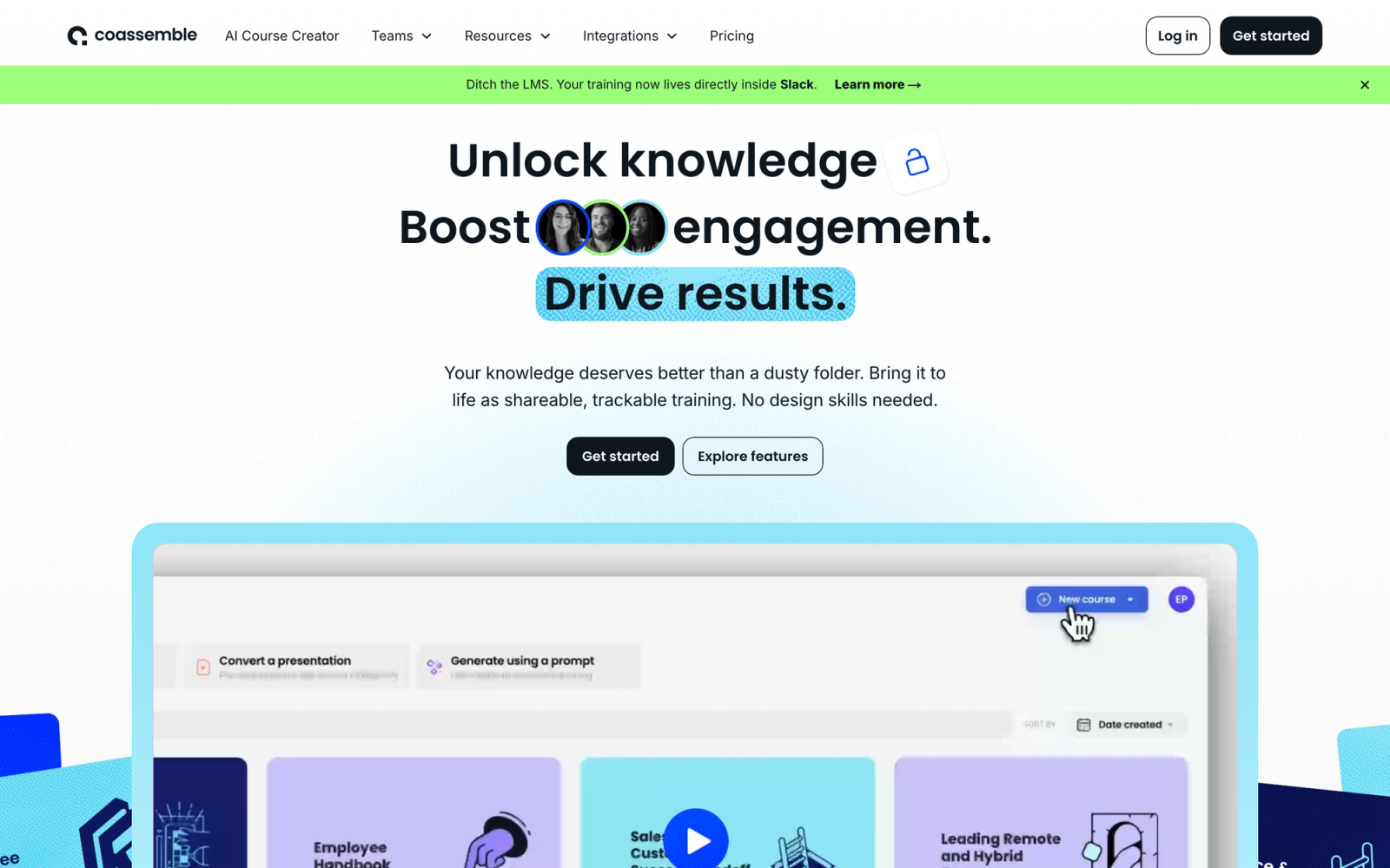 Coassemble homepage hero section