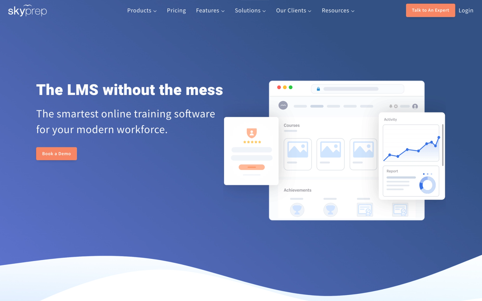 SkyPrep homepage hero section