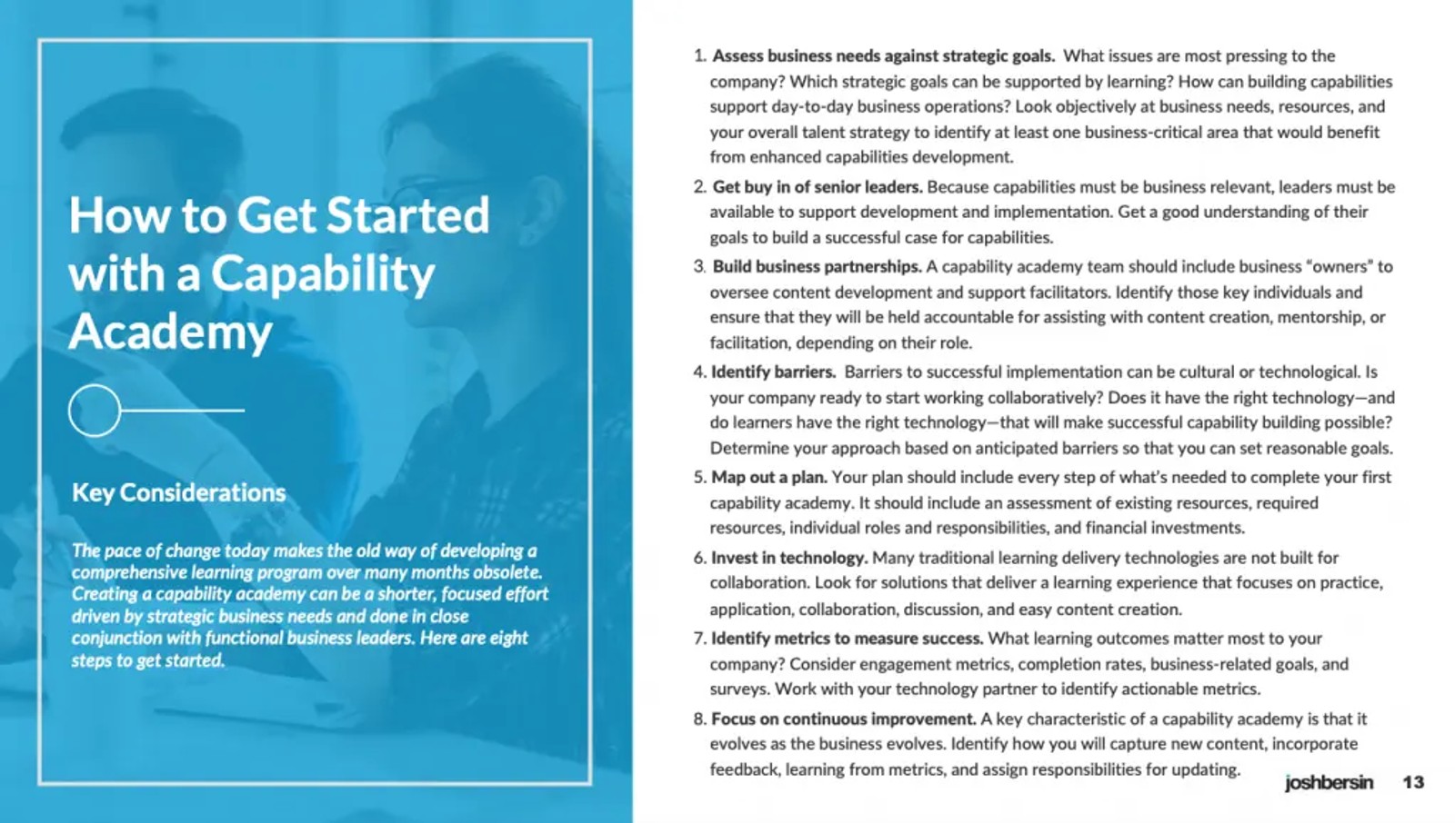 Eight steps to set up a capability academy with your L&D team