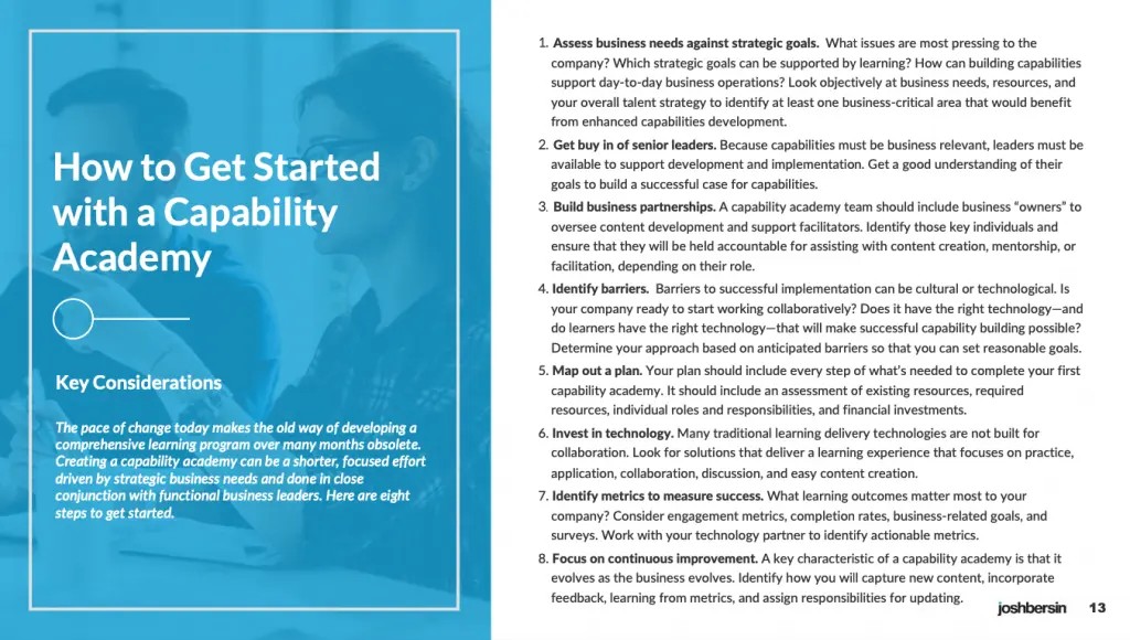 Eight steps to set up a capability academy with your L&D team