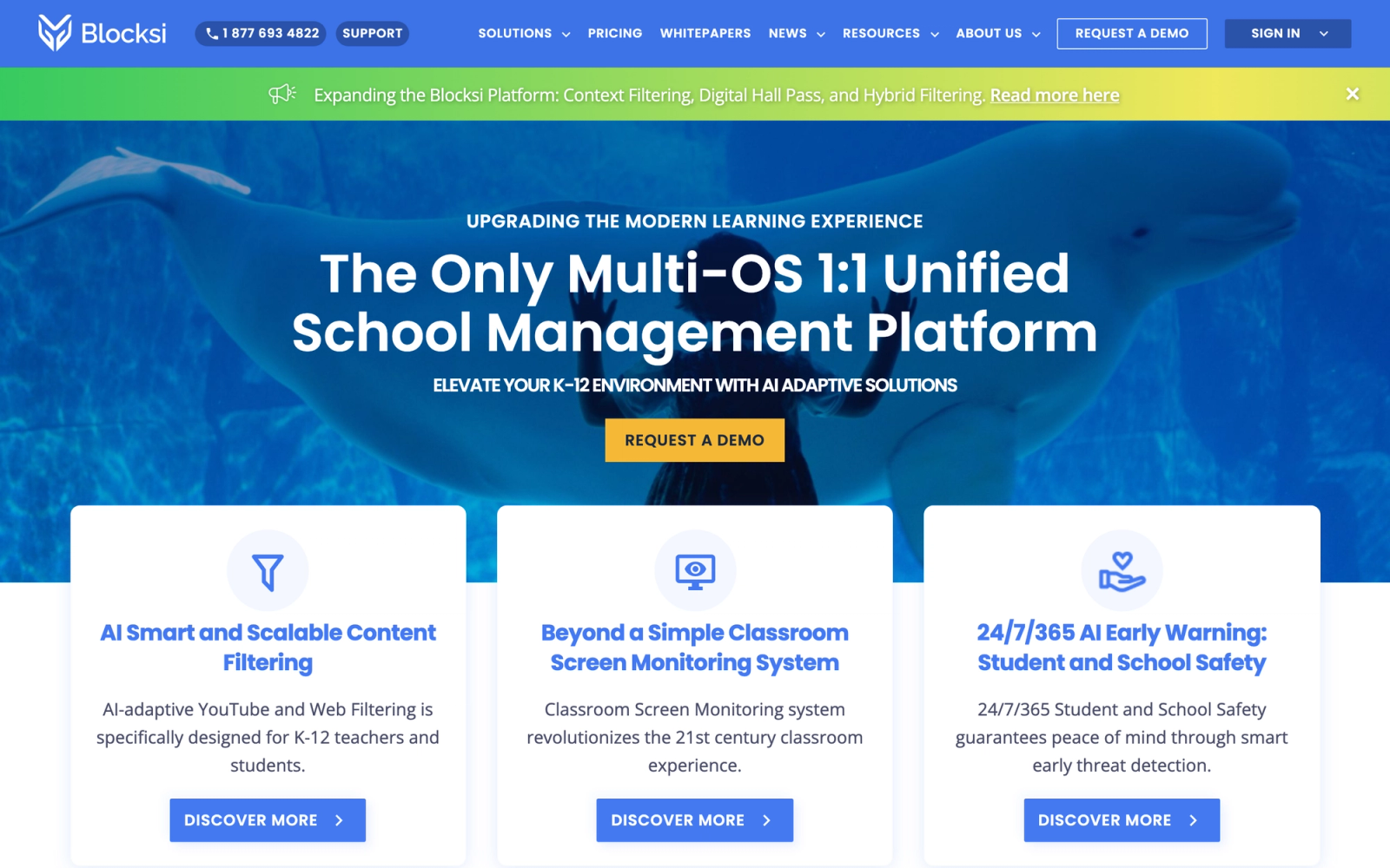 Blocksi homepage hero section