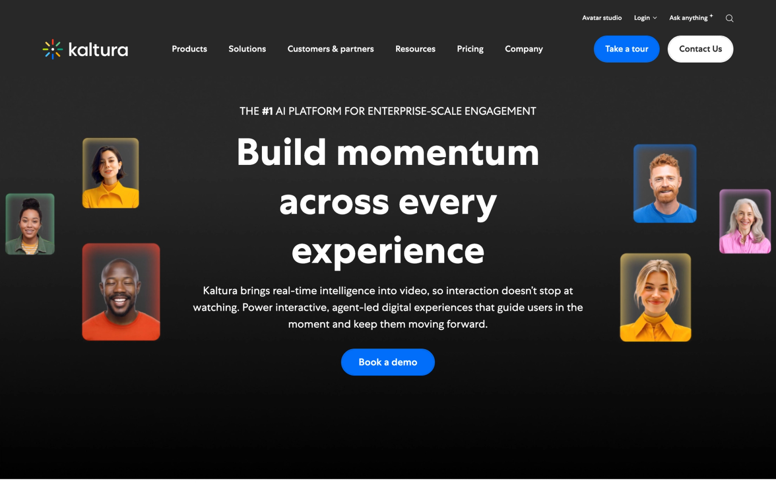 Kaltura homepage hero section