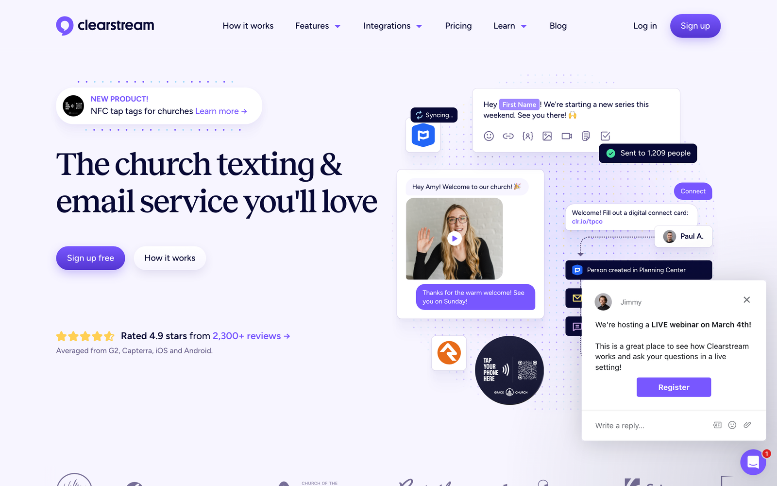 Clearstream homepage hero section