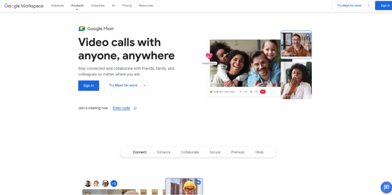 google meet home page
