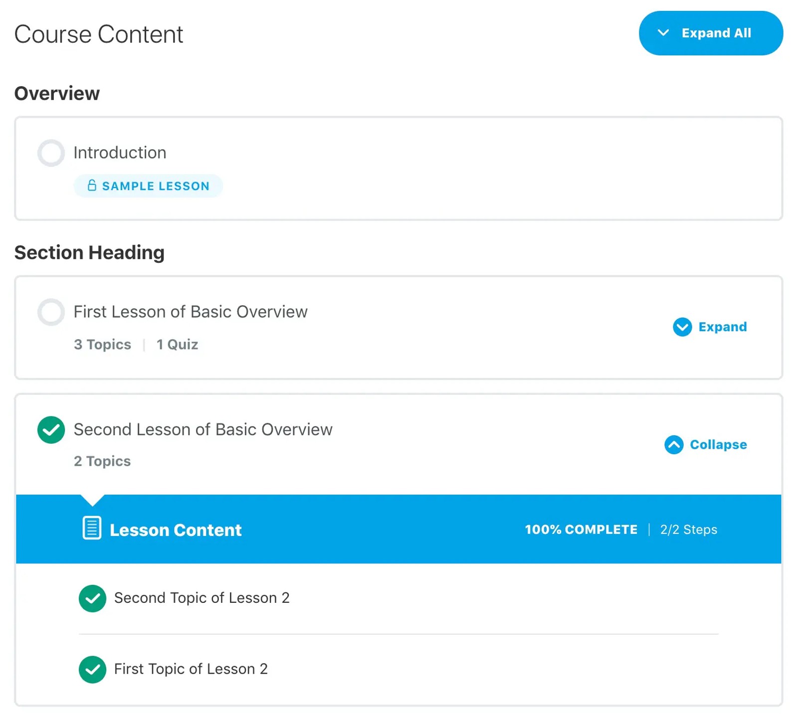 Sensei vs LearnDash Course Content Options