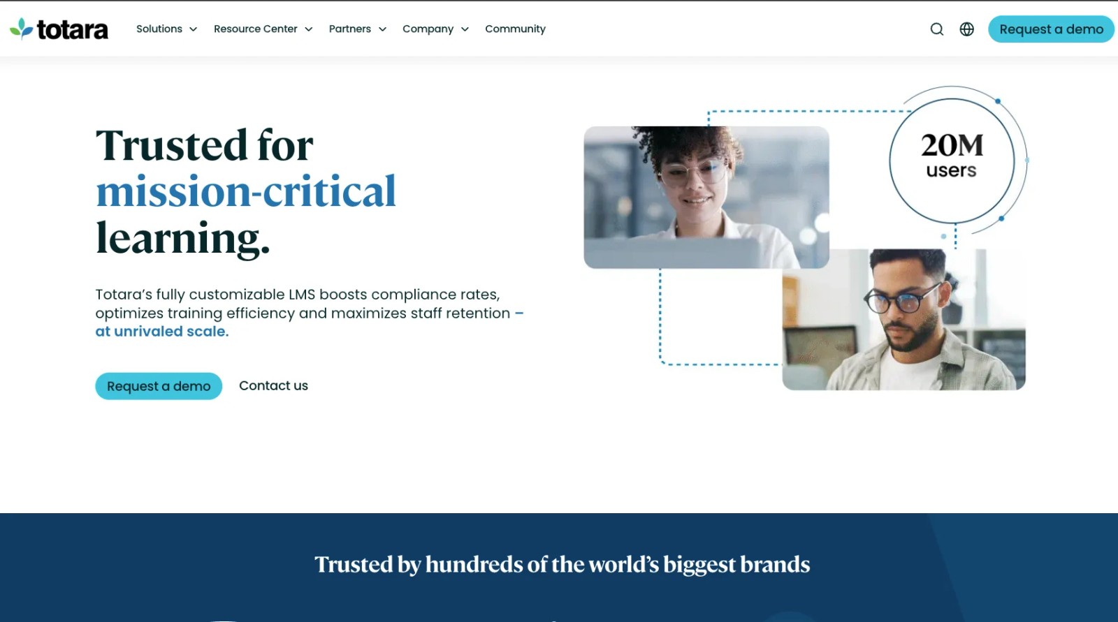 Totara Learn homepage