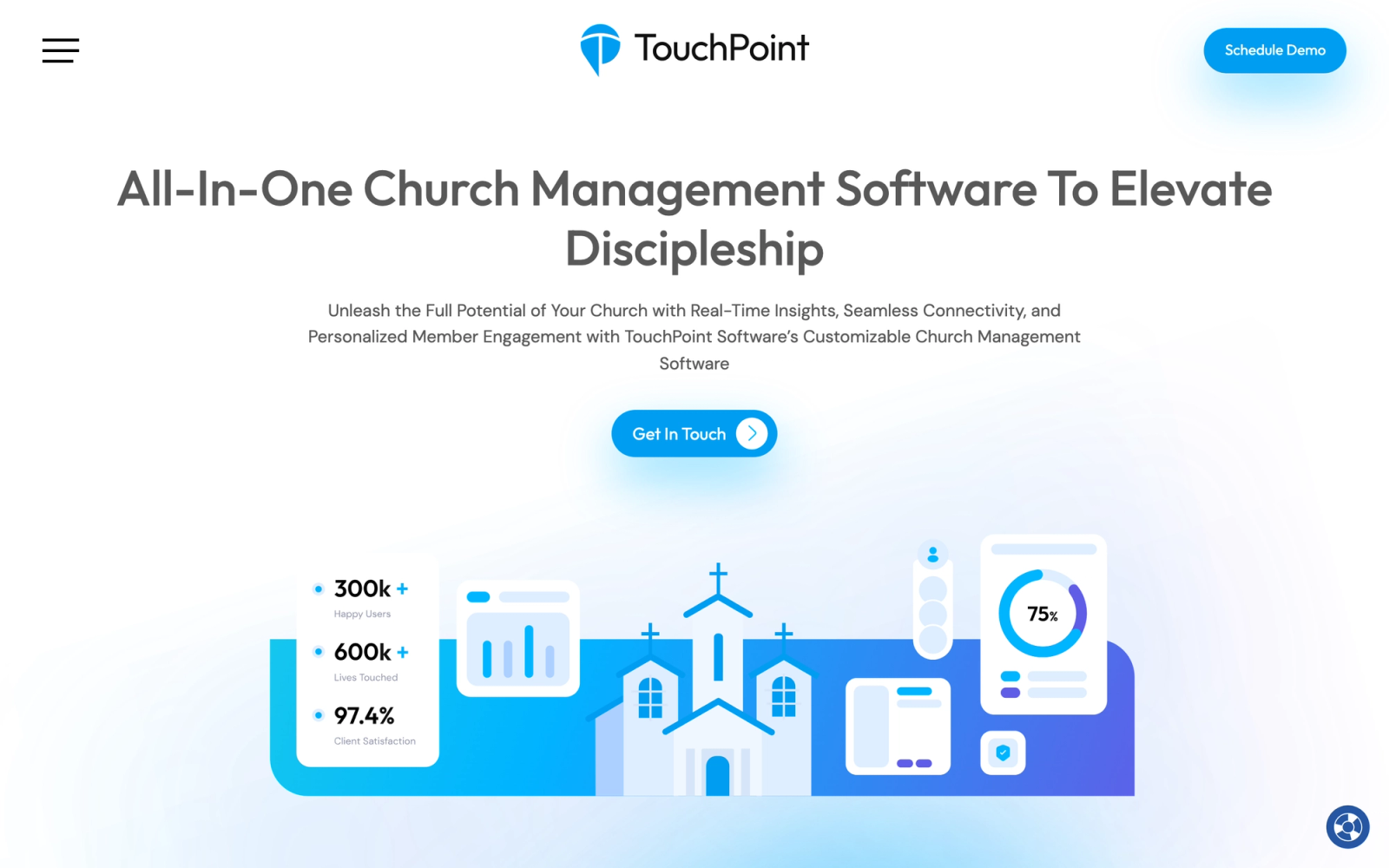 TouchPoint homepage hero section