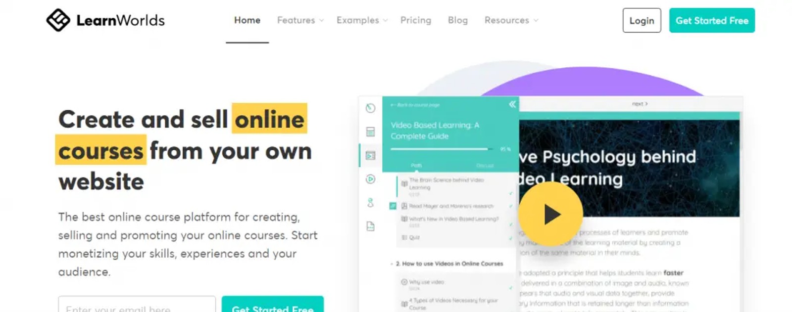 LearnWorlds white-label course platform interface