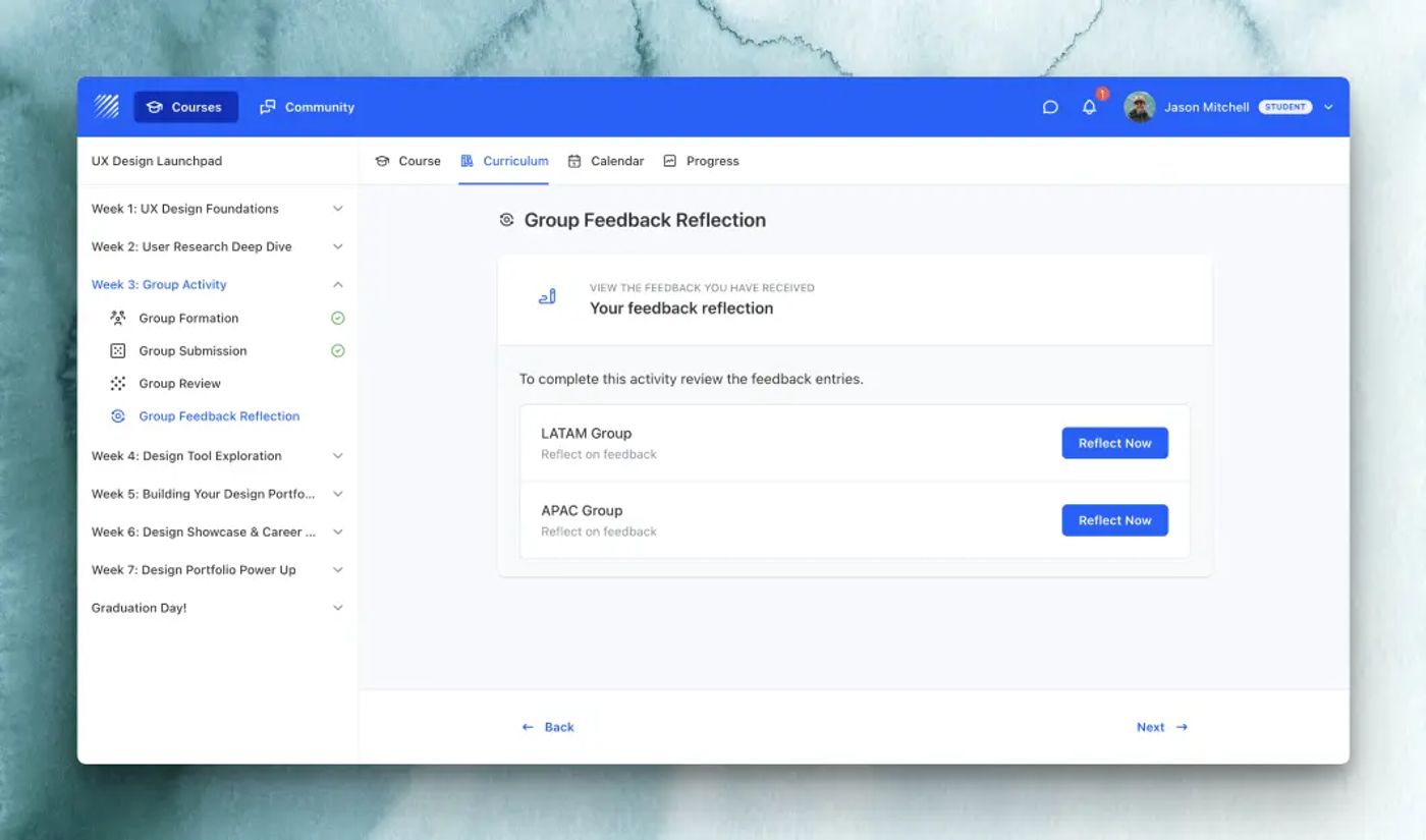 Introducing Group Review and Group Feedback Reflection