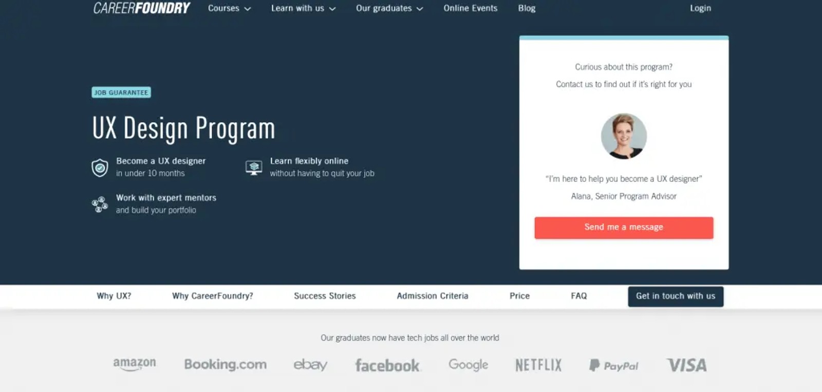 Career Foundry is one of the famous online academies and has the best UX design Bootcamps on the web