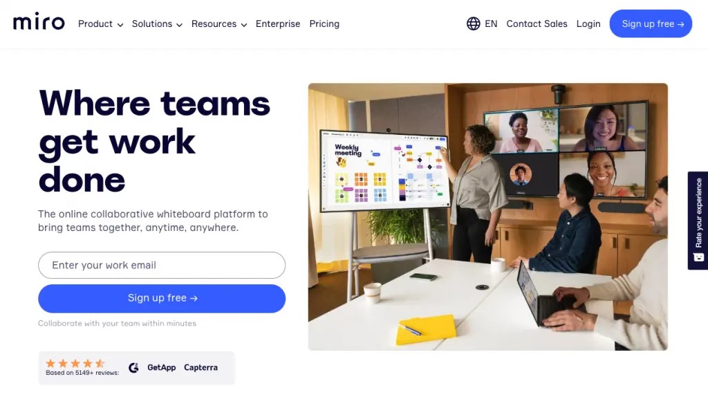 Miro as the best online whiteboard tools to integrate with Taechfloor learning platform