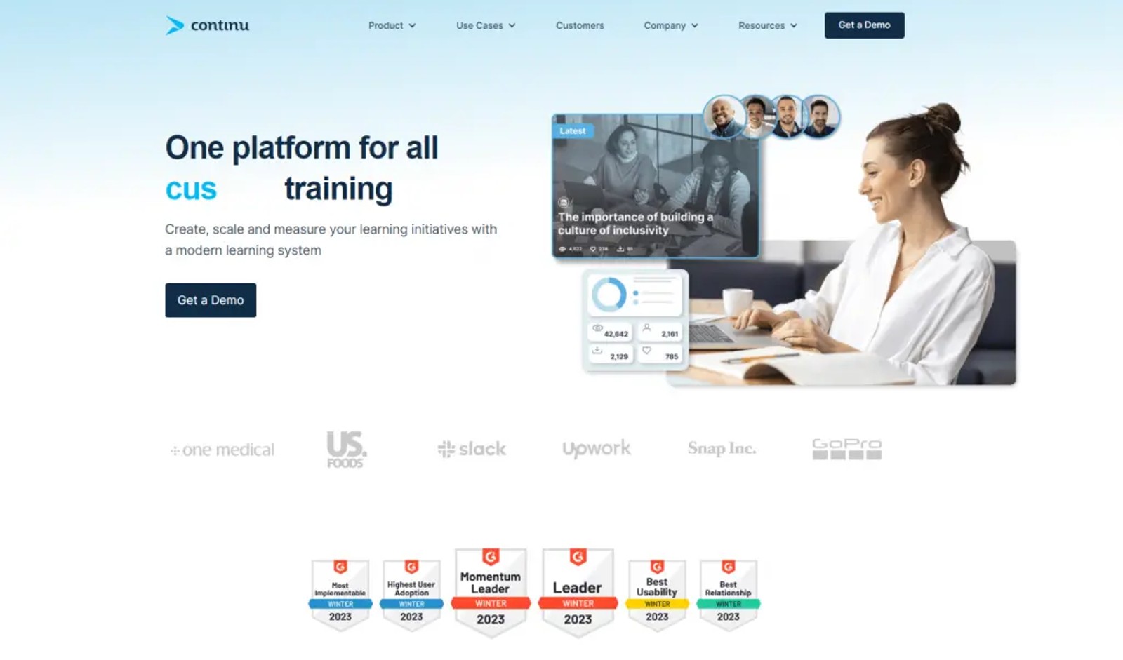 Continu learning platform shown as a Degreed alternative