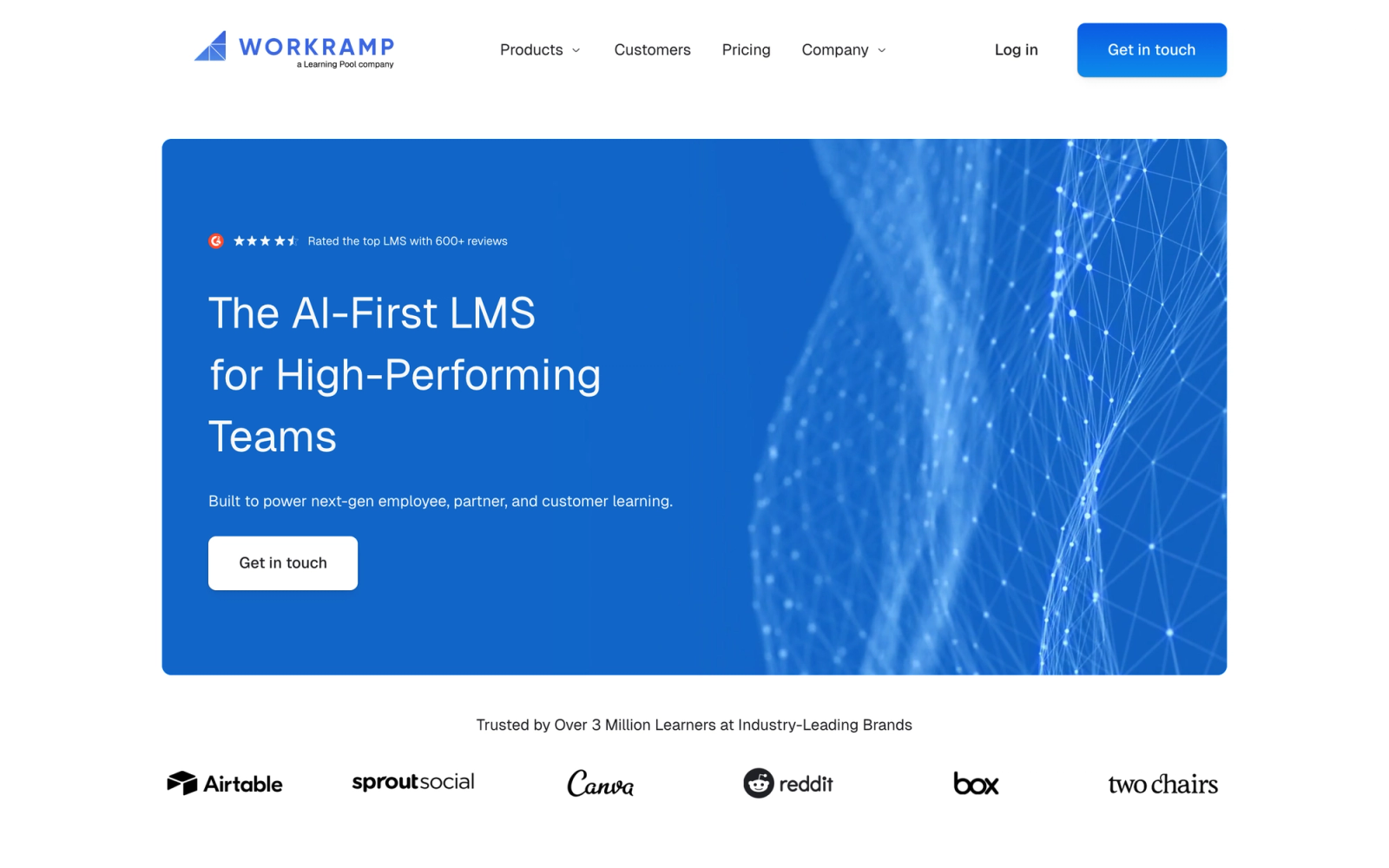WorkRamp homepage hero section