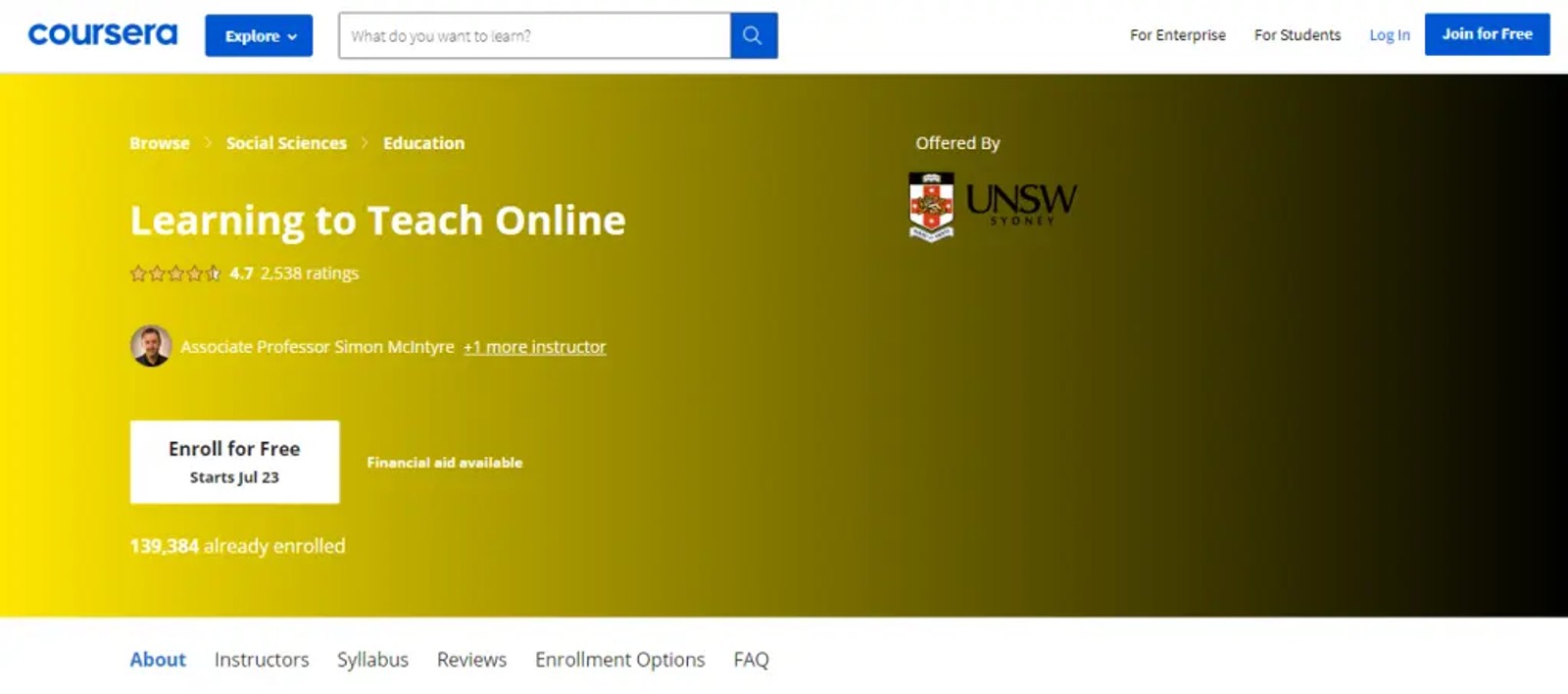Instructional design courses: Learning to teach online, Coursera.