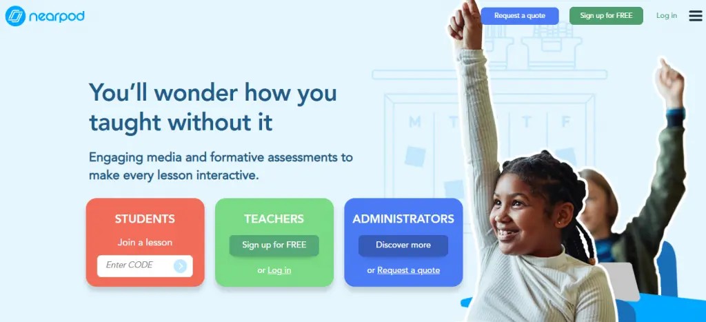 Nearpod homepage