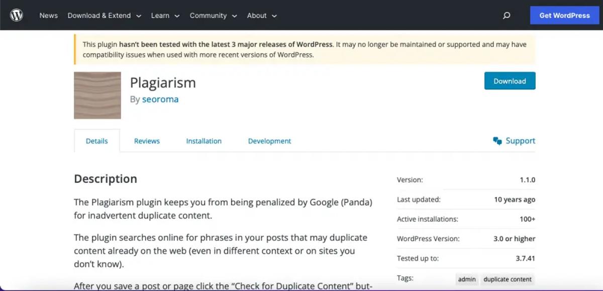 This is the best online plagiarism checker for Wordpress