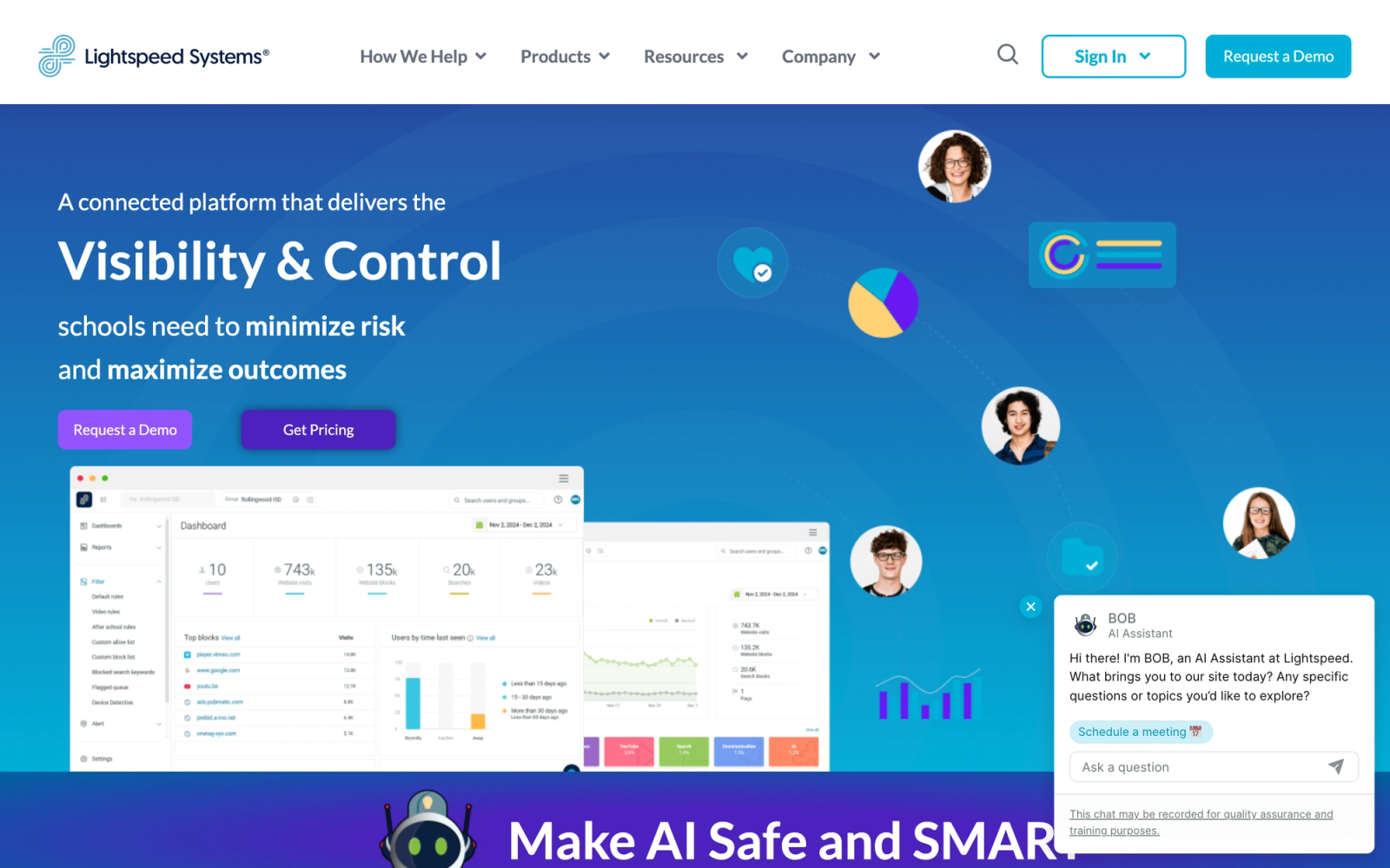 Lightspeed Systems homepage hero section