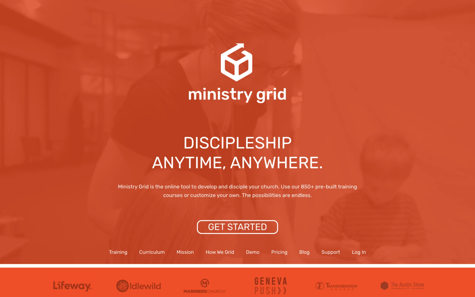 MinistryGrid homepage hero section