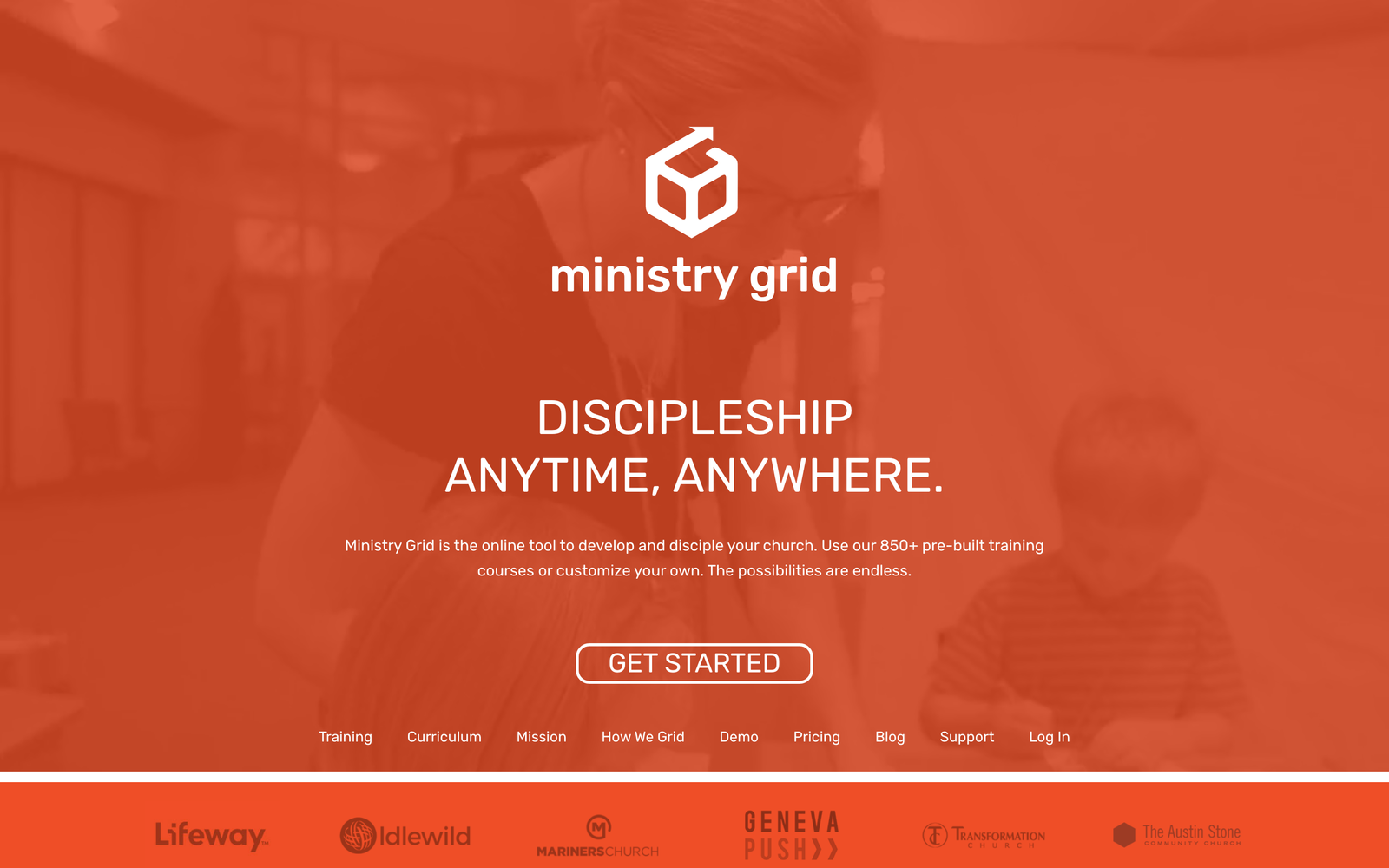 MinistryGrid homepage hero section