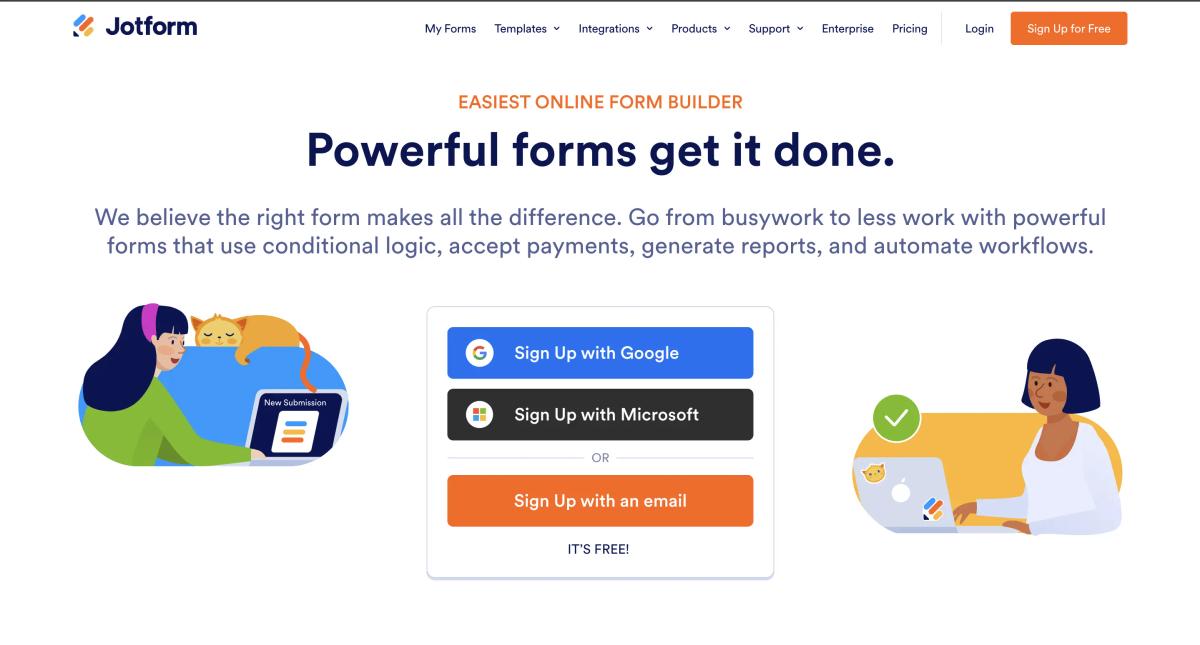 jotform home page