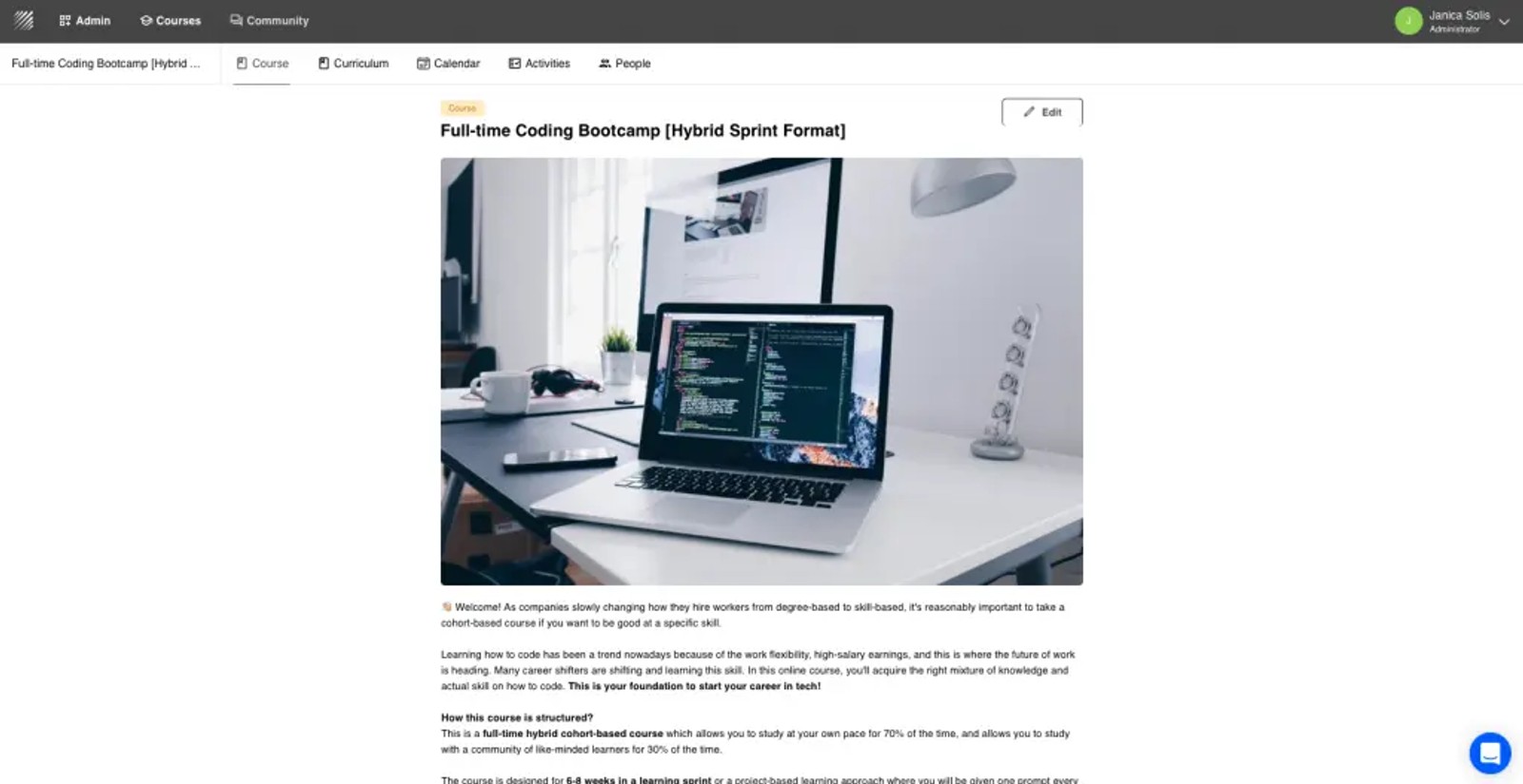 Coding Bootcamp course template