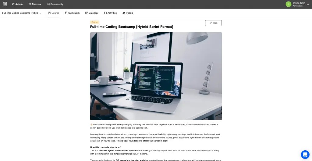 Coding Bootcamp course template