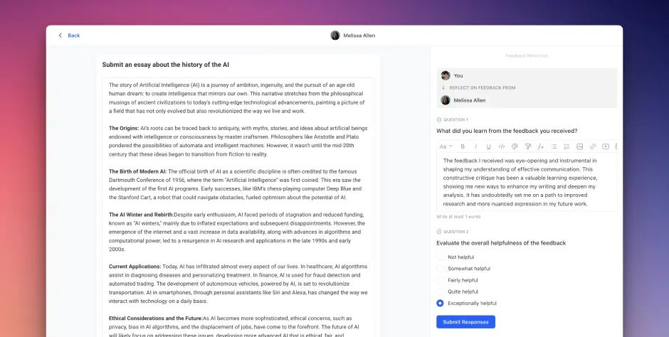 New Feedback Reflection Activity