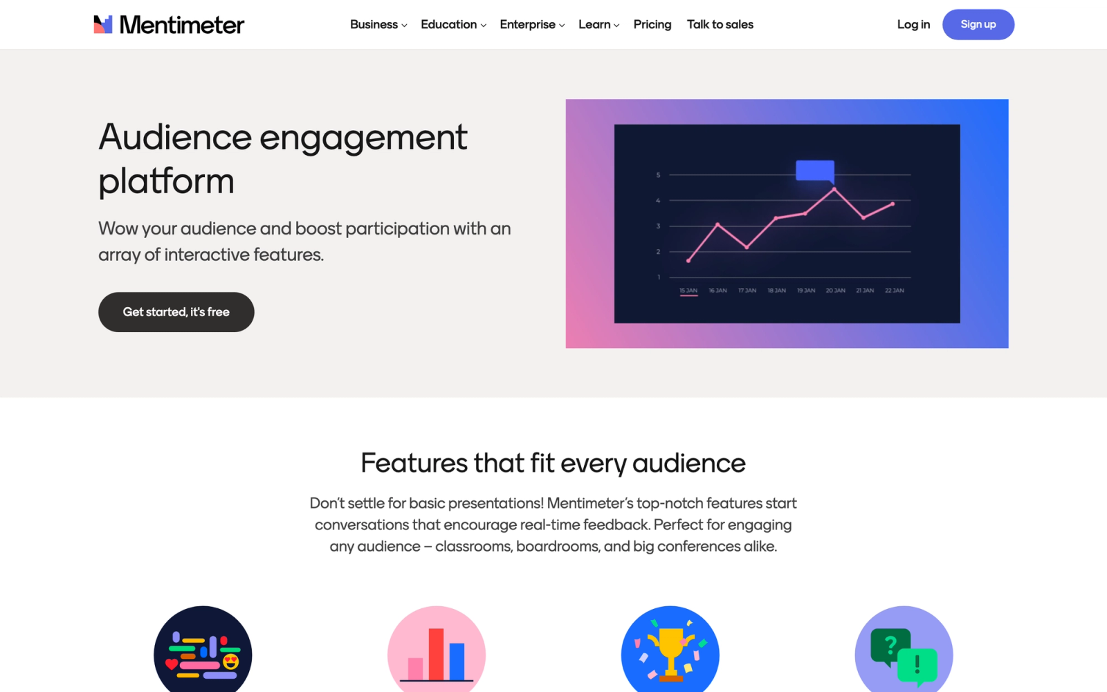 Mentimeter homepage hero section