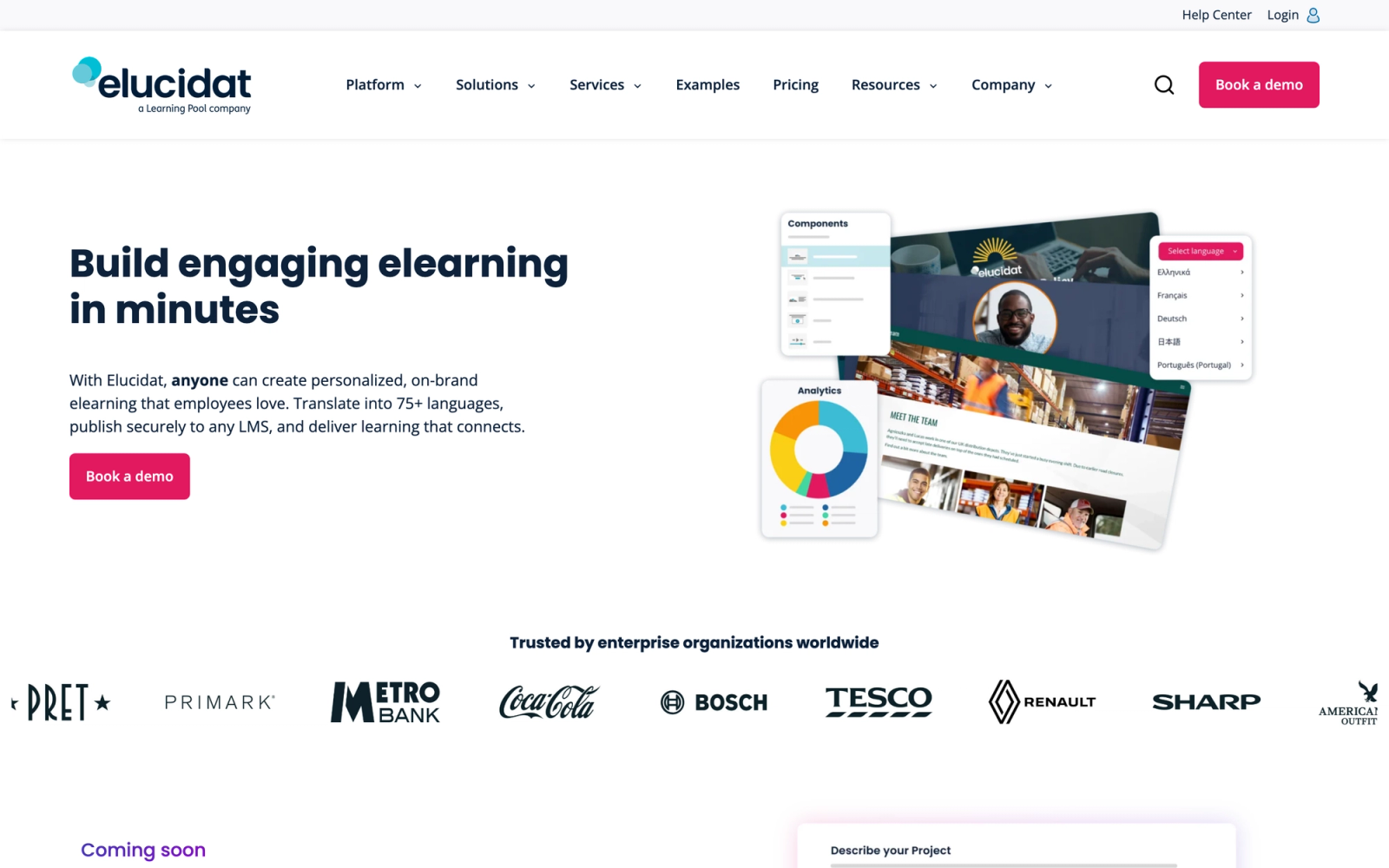 Elucidat homepage hero section